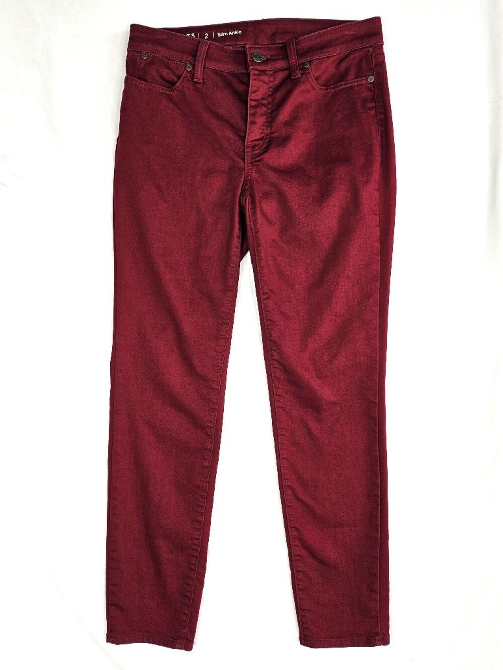 Talbots | Flawless Slim Ankle Jeans | Burgundy Brick Red | Size 2 | NWOT